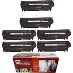 Qstar Hp Çipli Q2612A 12A 5 + 1 Ekonomik Paket Garantili Uyumlu Toner 1010/1012/1015/1018/1020 Muadil Toner - Siyah