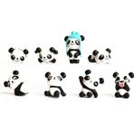 QTFHR 8 parça (1 set) Sevimli Panda Oyuncakları Figürler Oyun Seti, Pasta Dekorasyonu