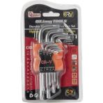 Qtools 9 Parça Çelik Kısa Alyan Takımı Tork Anahtarı Seti Yıldız Uçlu
