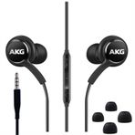Qtresi Samsung Galaxy S10, S10E, S10+, S8, S8+, S9, S9+, Note 9 için 2022 Kulak İçi Kulaklıklar Stereo Kulaklıklar - AKG tarafından tasarlanmıştır - Mikrofon ve Ses Düğmeleri ile 3,5 mm Jak (Siyah)