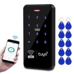 QTTYELOK WiFi Tuya Erişim Kontrolü Tuş Takımı 125KHz 13.56MHz RFID Klavye Su Geçirmez Dokunmatik Şifre Erişim Denetleyicisi Akıllı APP Uzaktan Kilit Açma Sistemi + 10 adet Anahtarlık Etiketleri