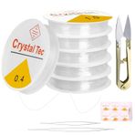 Qtuie 6 makara, lastik bant, bileklikler için, 0,4 mm, 0,5 mm, 0,6 mm, 0,8 mm, 1 mm, inci kordon, elastik lastik ip, elastik bant, bileklik, inciler için