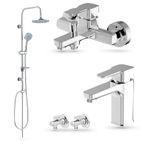 Qua Avıla Banyo-lavabo Bataryası-berg Kolonlu Duş Seti-ara Musluk