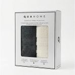 Qua Home Senza %100 Pamuk 2li Yüz Havlusu Antrasit Ekru Kutu 50X80 cm - Antrasit - Ekru