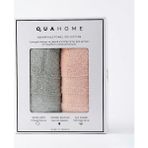 Qua Home Senza Saçaklı %100 Pamuk 2li Yüz Havlusu Gri Pembe Kutu 50X80 cm - Gri - Pembe - 50 x 80 Cm