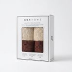 Qua Home Velune %100 Pamuk 4lü El Havlusu Kahve Bej Kutu 30X50 cm - 30 x 50 cm
