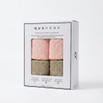 Qua Home Velune %100 Pamuk 4lü El Havlusu Pembe Bej Kutu 30X50 cm - Pembe - Bej