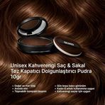 Quad Saç Kapatıcı Pudra, Kahverengi, Saç Sakal Dolgunlaştırıcı, Doğal Görünüm, 10Gr