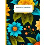 Quaderno di Composizione a righe larghe: con motivo floreale: splendida copertina floreale, perfetto per la scuola, il lavoro o il diario 8,5 x 11, 110 pagine
