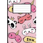 Quaderno per Appunti Kawaii con mascherine a forma di panda, narvali, gattini e coniglietti: Pagine a righe | formato 6 x 9 pollici