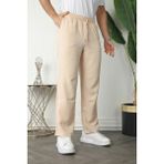 Quafash Yeni Sezon Rahat Kalıp Esnek Kumaş Beli Lastikli Baggy Pantolon - XL - Krem