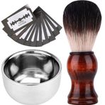Qualis Shave F4 Tıraş Fırçası + Kase + 20 Adet Platinum Yaprak Jilet