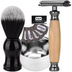 Qualis Shave Q5 Manuel Tıraş Makinesi + F2 Fırça + Kase + 5 Adet Platinum Yaprak Jilet