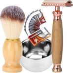 Qualis Shave Q5 Manuel Tıraş Makinesi + F7 Fırça + Kase + 10 Adet Platinum Yaprak Jilet