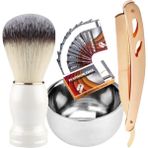 Qualis Shave U3 Full Metal Ustura + F8 Fırça + Kase + 10 Adet Platinum Yaprak Jilet