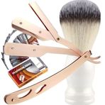 Qualis Shave U3 Full Metal Ustura + F8 Tıraş Fırça + 10'lu Platinum Yaprak Jilet