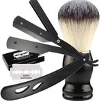 Qualis Shave U3 Full Metal Ustura + F8 Tıraş Fırça + 5'li Platinum Yaprak Jilet