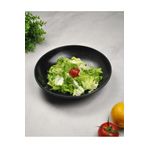 Qualitev 1 Adet Porselen Salata Tabağı 25 cm Çukur Servis Tabak Sunum Kase- Siyah