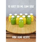 Qualitev 10 Adet Cam Ginger Shot Detox Şişesi Sızdırmaz Plastik Kapaklı Çok Amaçlı 50ML - Şeffaf - 50 ml