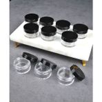 Qualitev 10 Adet Mika 10 ml Krem Kavanoz Küçük 4 cm Takı Siyah Kapaklı Mini Seyahat Krem Kavanozu