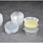 Qualitev 20 Adet Sızdırmaz 60 ml Mini Plastik Saklama Kabı Sosluk Buzluk Kabı, Et Suyu, Kemik Suyu, Sos Kabı - Şeffaf - 40 ml