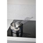 Qualitev 3'lü Set 304 Paslanmaz Çelik Kaçerola Sütlük ve Sosluk 12-14-16 cm Mini Yumurta Tavası - Metalik Gri