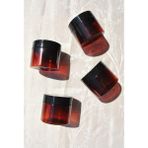 Qualitev 4 Adet 100 ml Amber Pet Kavanoz Krem Takı Seyahat Kavanozu Organizer Plastik 100 cc - Kahverengi