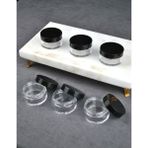 Qualitev 6 Adet Mika 10 ml Krem Kavanoz Küçük 4 cm Takı Siyah Kapaklı Mini Seyahat Krem Kavanozu