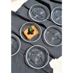 Qualitev 6\'lı Cam Kase Mini Kahvaltılık Çerezlik Meze Tabağı 12 cm Ikramlık- Vargas - 100 ml