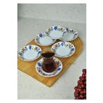 Qualitev 6'lı Porselen Çay Tabağı Lale Motifli Osmanlı Deseni Çay Tabak