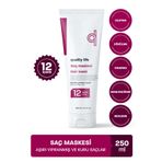 Quality Life 12 Aktifli Saç Bakım Maskesi Yanmış Yıpranmış Kuru Saçlar İçin Nemlendirici Onarıcı Hızlı Saç Uzatma