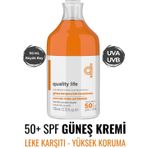 Quality Life Güneş Kremi 110 ML - Faktör 50+ SPF - Yüz ve Vücut - Su Bazlı - Karma Yağlı ve Kuru Ciltler İçin