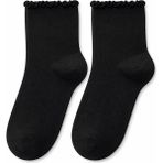 QUALITY WALKING Kadın Bambu Dikişsiz Bilek Üstü Çorap Fırfır Detaylı Şık Tasarım Ultra Konfor - 36 - 40 - Siyah
