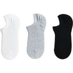 QUALITY WALKING Monochrome Series Sneaker Çorap 3'lü Set - Siyah - Beyaz - Gri - 36 - 40