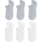 QUALITY WALKING Monochrome Series Sneaker Çorap 6'lı Set - 41 - 45 - Beyaz - Gri