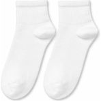 QUALITY WALKING Unisex Dikişsiz Pamuklu Yarım Tenis Çorap Günlük ve Spor Kullanım Nefes Alan Konforlu - 40 - 46 - Beyaz