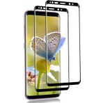 Quanen Electronic [2 adet koruyucu folyo, Samsung Galaxy S8 Plus ile uyumlu, kırılmaz cam folyo, çizilmez, 9H sertlik, ultra şeffaf koruyucu cam, kabarcıksız folyo, düşmeye karşı şeffaf kırılmaz cam folyo