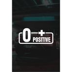 Quart Aksesuar 0+ Pozitif Kan Grubu Motor Araba Cam Sticker Beyaz 11x5 cm, qak2876236205