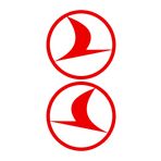 Quart Aksesuar 15 x 15 cm Türk Hava Yolları Sticker Oto Sticker Araba Cam Sticker Kırmızı
