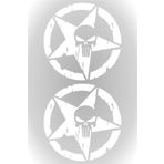 Quart Aksesuar 2 Adet Army Star Kuru Kafa Askeri Yıldız Off Road Sticker 10 Cm Beyaz qa45895426502