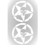 Quart Aksesuar 2 Adet Army Star Kuru Kafa Askeri Yıldız Off Road Sticker 15 Cm Beyaz 795258222150
