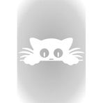Quart Aksesuar 25 x 10 cm Bagajdan Bakan Kedi Oto Sticker Araba Cam Sticker Beyaz