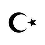 Quart Aksesuar 30 cm Siyah Ay Yıldız Türk Bayrağı Sticker, qa3sayt