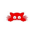Quart Aksesuar Araba Cam Sticker Bagajdan Bakan Kedi 25x10 cm Kırmızı, qa4209543290