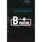 Quart Aksesuar B+ Pozitif Kan Grubu Motor Araba Cam Sticker 11x5 cm Beyaz, qab8273478733