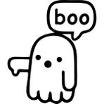 Quart Aksesuar Ghost Hayalet Boo Sticker Oto Cam Sticker Araba Sticker - Siyah - 10 x 8,5 cm