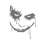 Quart Aksesuar Joker Yüzü Maske Oto Sticker 30x24 cm Gri, qa4209546095