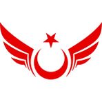 Quart Aksesuar Kanatlı Ay Yıldız Sticker Oto Araba Sticker Cam Sticker - Kırmızı - 20 x 11 cm