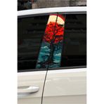 Quart Aksesuar Kızıl Ay Araç Kapı Direk Kaplama Folyosu Desenli Sticker 22x50 cm 2 Adet, qa4209548430