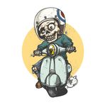 Quart Aksesuar Kuru Kafa Kurukafa Sticker Vespa 10 x 7 cm